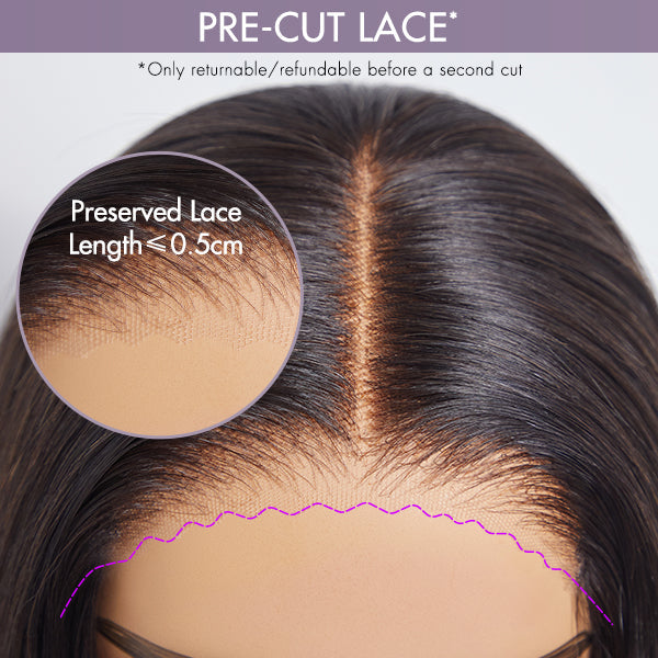 Luvme Hair ginger ombre bouncy curly short glueless lace wig with 100% human hair, featuring a minimalist HD lace cap.