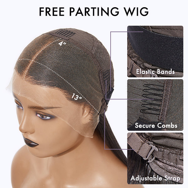 Luvme 13x4 deep wave glueless frontal lace wig with 180% density, natural hairline, and styled waves.