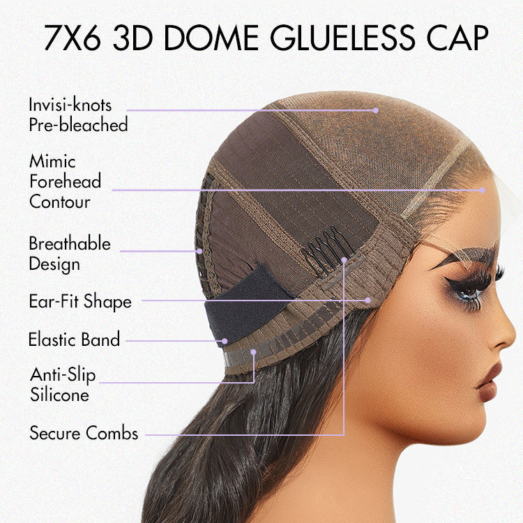 Luvme Hair PartingMax Glueless Wig Ombre Copper Brown Water Wave 7x6 Closure HD Lace Wig-05