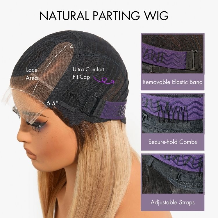 Luvme All-Day Comfort™ Blonde Highlight Loose Wave T Part Wig with HD lace, pre-cut lace, and minimalist style.