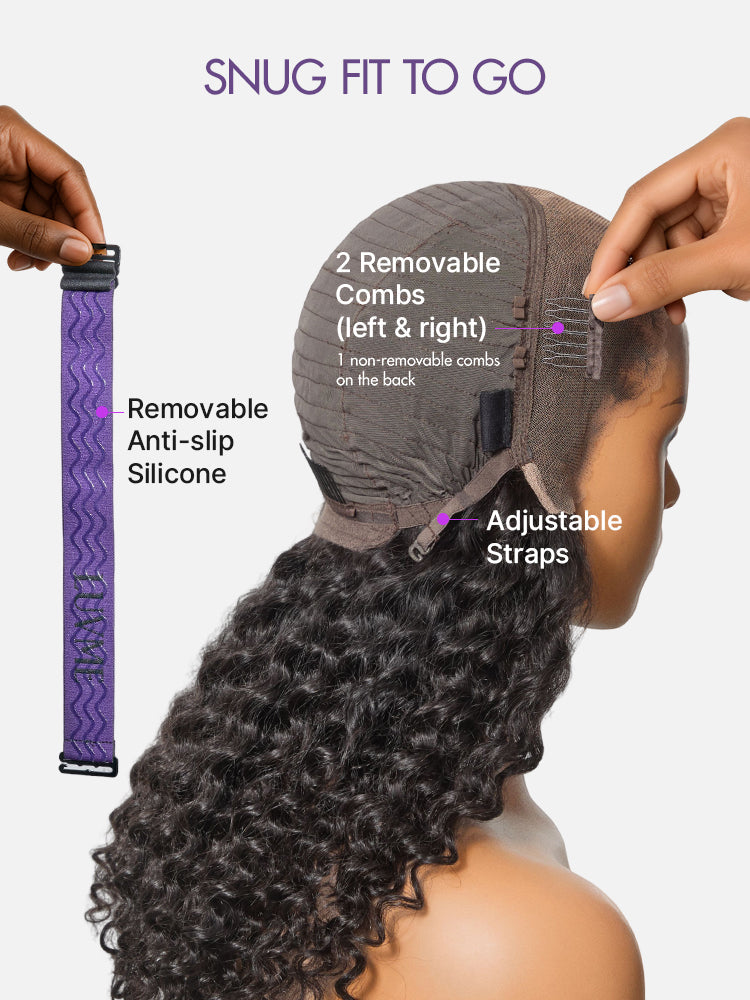 Luvme Hair Readitress Knotless Fulani Braids Deep Wave HD lace wig with 13x4 frontal, human hair, glueless ear-to-ear style