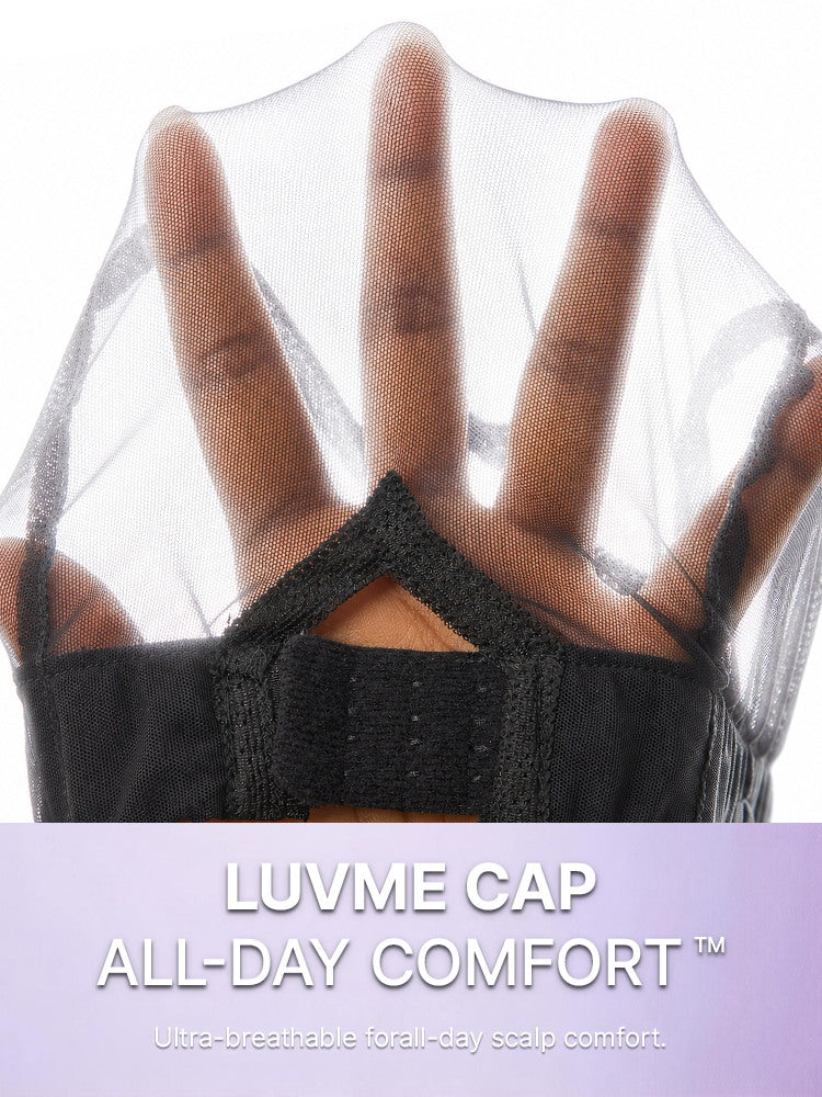 Luvme All-Day Comfort™ bone straight HD lace wig with baby hair, 180% or 250% density, pre-cut 7x6 closure, glueless style.