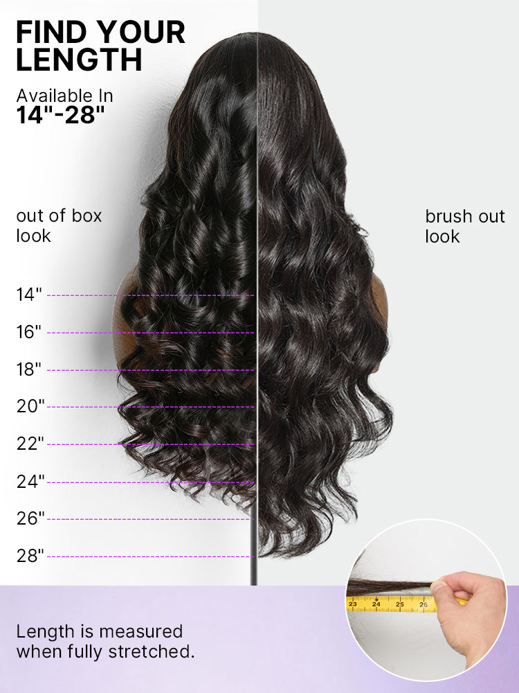 Luvme All-Day Comfort™ Wig 180% Density Loose Body Wave Glueless 7x6 Closure HD Lace Human Hair Wig with Bangs Pre-Cut Lace-107