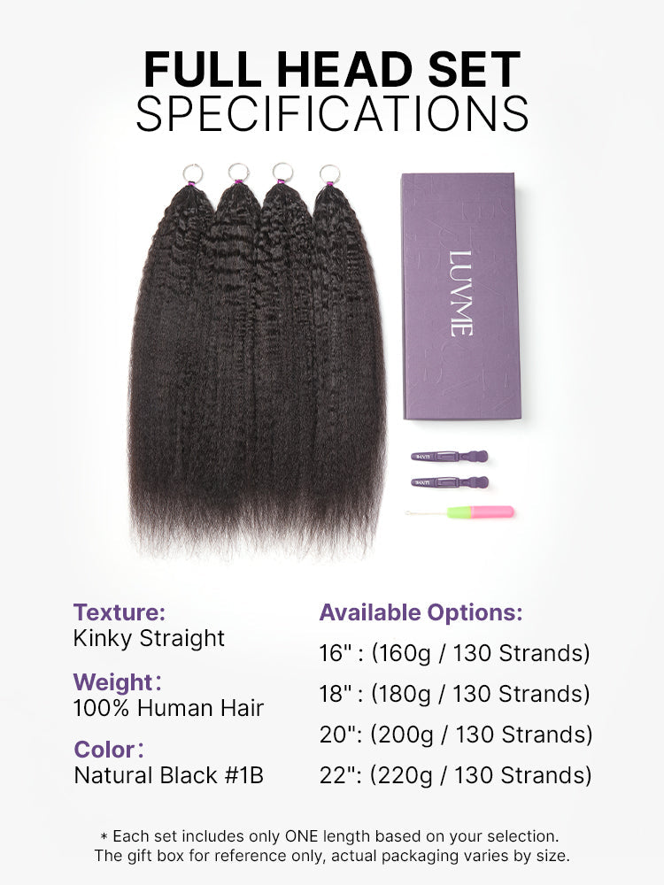 Miracle Knots Crochet Hair Kinky Straight for Boho Braids | Crochet Weaves | Fulani Braids | Twists Pre-Separated Lightweight Full & Soft Pre-Looped Human Hair Extensions Protective Style-40