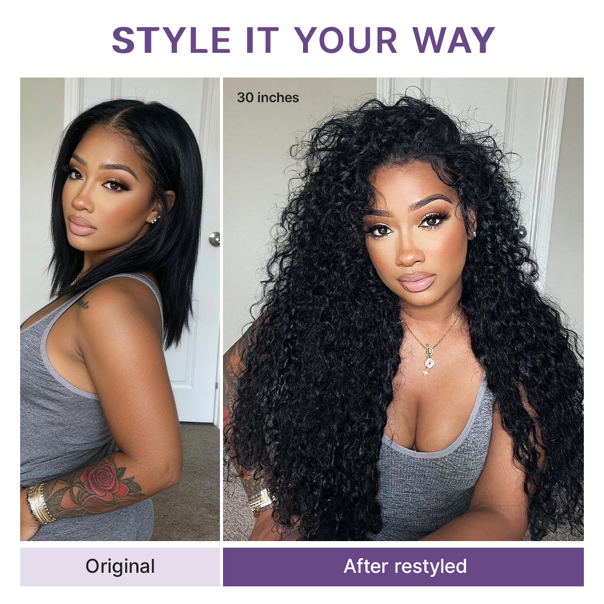 PreMax 180% / 250% Density Water Wave Glueless Flexi-Fit Drawstring 13x4 Frontal Lace Fluffy Curly Wig Pre-Cut Lace-138