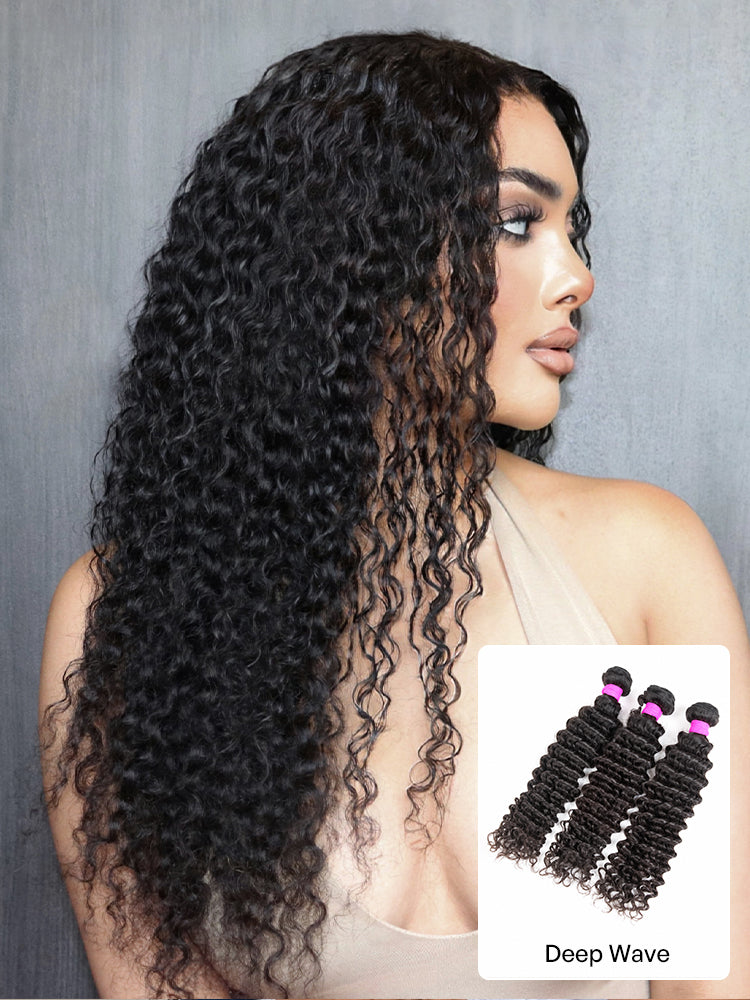Messy Burmese Curly / Silky Straight / Body Wave / Deep Wave Bundles 100% Premium Remy Human Hair Bundles 1pc / 3pcs-43