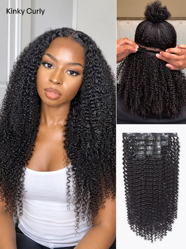 Straight / Body Wave / Kinky Curly / Yaki Straight / Kinky Straight / Messy Curly Clip in Hair Extensions Real Human Hair Pieces 135g 9pcs / 7pcs with Free Gift-48