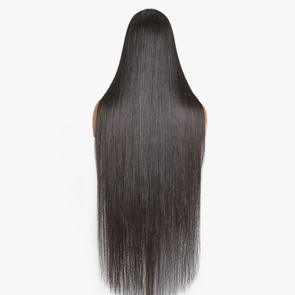 Luvme 5x5 closure wig with 180% density, long silky straight HD lace, 100% human hair, natural hairline and parting