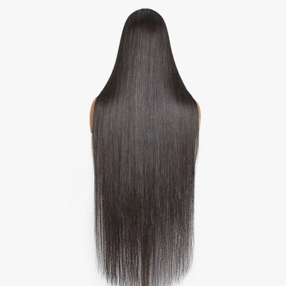 Luvme 5x5 closure wig with 180% density, long silky straight HD lace, 100% human hair, natural hairline and parting