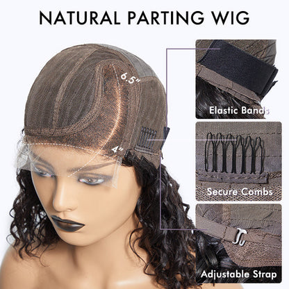 Asymmetric Bob Minimalist HD Lace Glueless C Part Short Wig 100% Human Hair - US Only-07