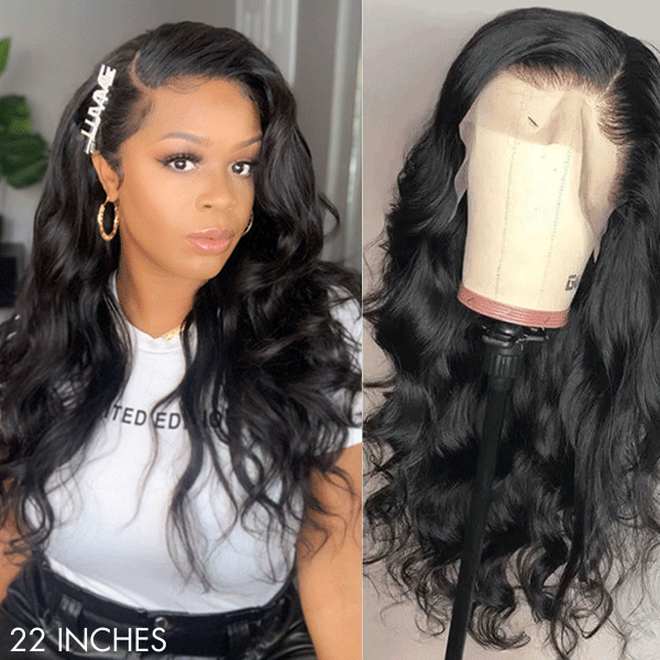 Luvme 13x4 frontal wig with 180% density in body wave or straight style, glueless long lace wig with pre-cut lace.