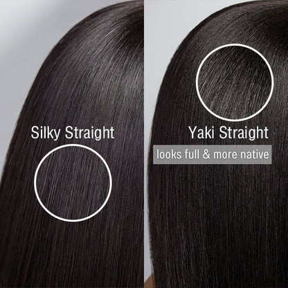 Luvme Ready to Go Classic Yaki Straight glueless headband wig for beginners, showcasing the natural straight hair and headband style.