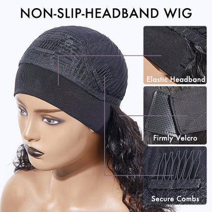 Luvme Ready to Go Classic Yaki Straight glueless headband wig with headband and natural straight hair, beginner-friendly hairstyle.