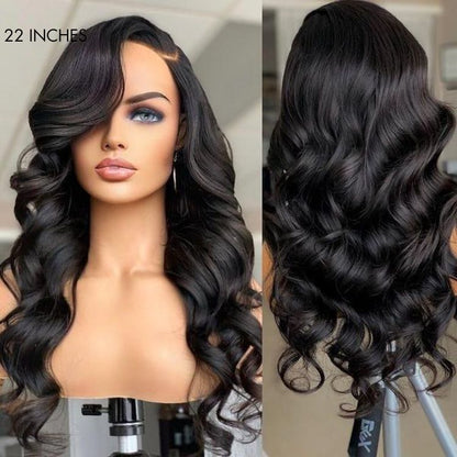 Luvme 360 lace wig with 180% density in long body wave, straight, or water wave styles, showing the pre-plucked hairline.