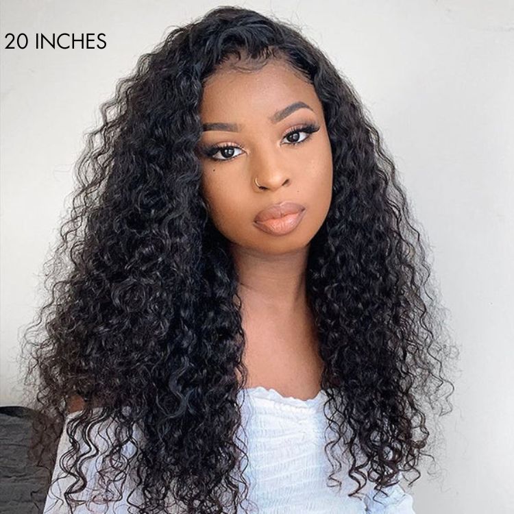 Luvme 13x4 deep wave glueless frontal lace wig with 180% density, natural hairline, and styled waves.