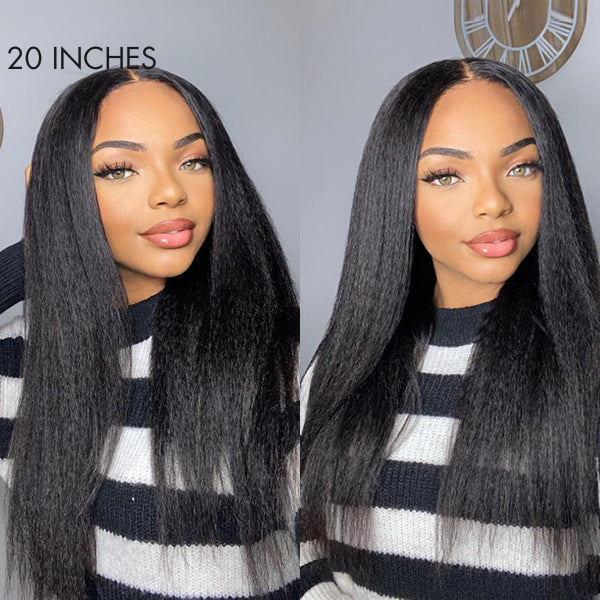 Luvme natural kinky straight 5x5 closure wig with 13x4 HD lace, long 100% human hair, glueless design, US only