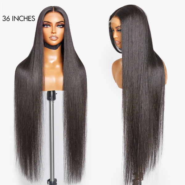 Luvme 5x5 closure wig with 180% density, long silky straight 100% human hair, HD lace closure for a natural look