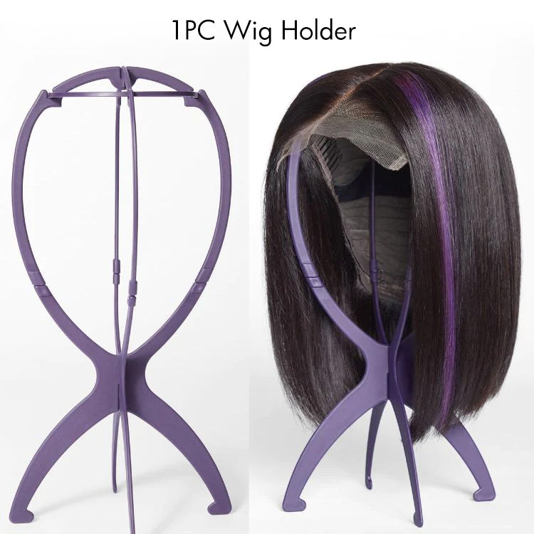 Luvme ombre brown loose wave minimalist HD lace glueless C part short wig made of 100% human hair displayed on a mannequin head.