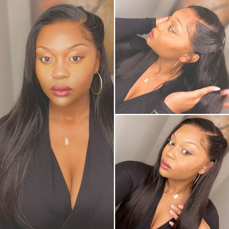 Luvme Hair PreMax HD lace 13x4 frontal wig with natural hairline, silky straight human hair, glueless design and pre-cut lace