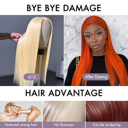 Luvme Hair PreMax Blonde 613 silky straight 5x5 closure wig with HD lace and pre-cut lace for a natural, glueless fit.