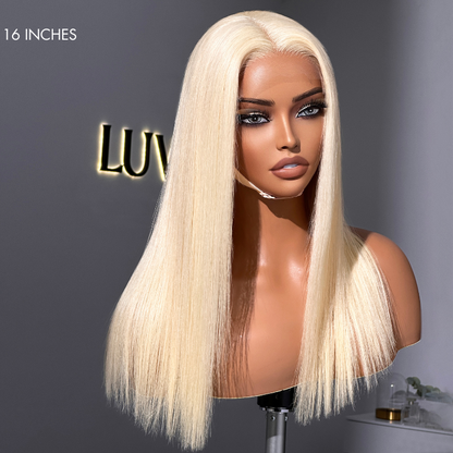Luvme PreMax 5x5 closure wig with 180% density, silky straight 613 hair, HD lace, glueless, long, pre-plucked and bleached.