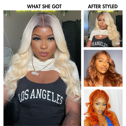 Luvme Hair 613 Loose Wave 5x5 Closure HD Lace Wig with direct dyeing, showing the wig's loose wave texture and HD lace closure.