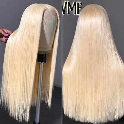 Luvme PreMax 5x5 closure wig with 180% density, silky straight 613 color, HD lace, glueless, pre-cut, plucked, bleached, long style