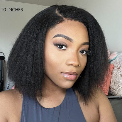 Luvme natural kinky straight 5x5 closure wig with HD lace, long 13x4 human hair, glueless design, US shipping