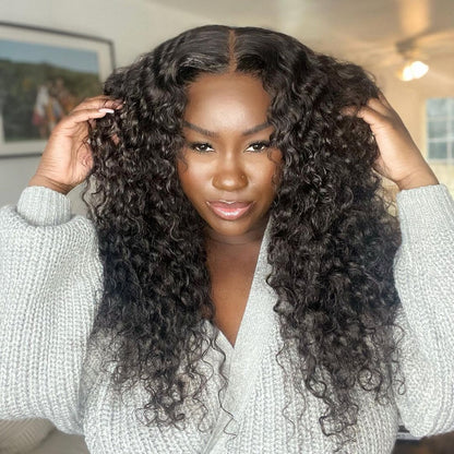 Luvme deep wave U part human hair wig with natural curls, quick and easy installation, affordable 100% human hair hairstyle