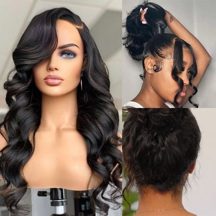 Luvme 360 lace wig with 180% density in body wave, straight, or water wave styles, showcasing long, pre-plucked hair.