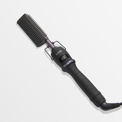 Luvme Hair electric hot comb with US plug, fast heating, adjustable temperature for styling wigs and natural hair.