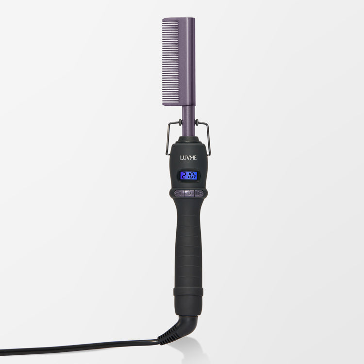 Luvme Hair electric hot comb with US plug, fast 30s heating, adjustable temperature, for wigs and natural hair styling tools
