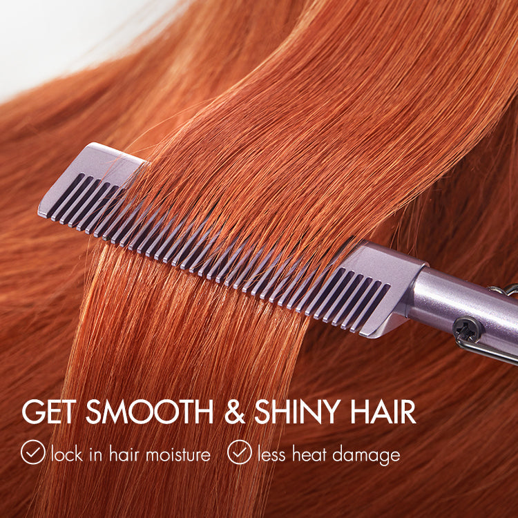 Luvme Hair electric hot comb with US plug, fast heating, adjustable temperature, designed for wigs and natural hair styling.