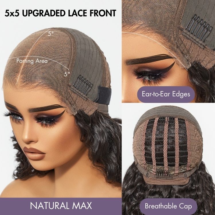 Luvme breathable 5x5 closure lace front wig with loose body wave, long, glueless, upgraded lace, mid-part hairstyle.
