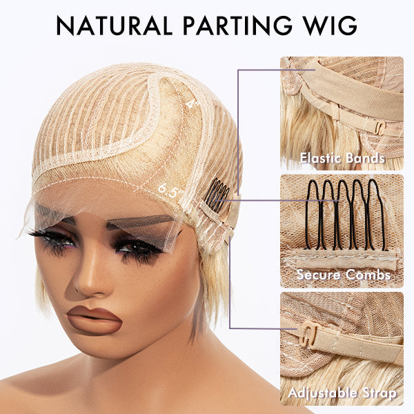 Blonde 613 pixie cut wig from Luvme Hair, glueless minimalist lace style, short human hair wig with pre-cut lace for easy wear