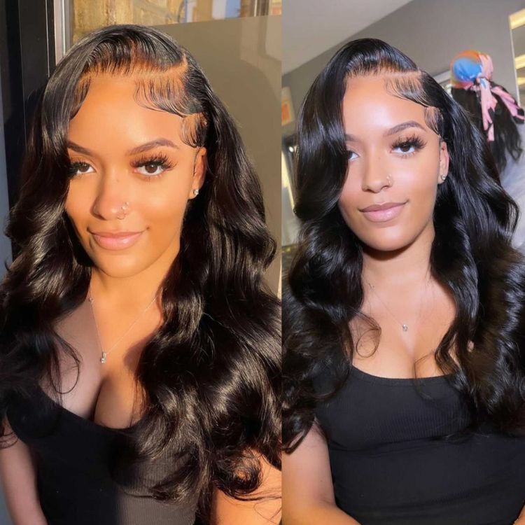 Luvme Hair upgraded Brazilian 100% virgin human hair bundle in straight or body wave style, natural black color, displayed in the image.