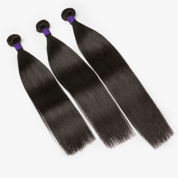 Upgraded Brazilian straight human hair bundles by Luvme Hair, 3-pack set of 100% virgin virgin straight hair extensions