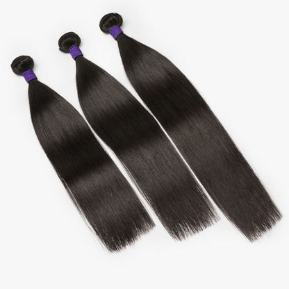 Upgraded Brazilian straight human hair bundles by Luvme Hair, 3-pack set of 100% virgin virgin straight hair extensions
