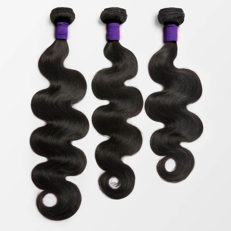 Upgraded Brazilian body wave hair bundles by Luvme Hair, 3-piece set of 100% virgin human hair with natural wave texture