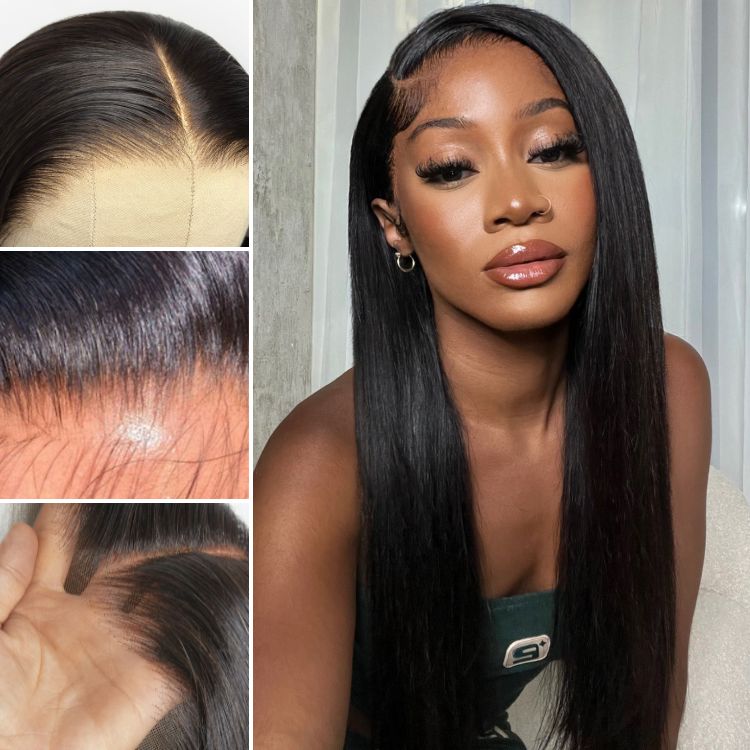 Luvme Hair PreMax HD Lace 13x4 frontal wig with silky straight human hair and natural hairline, glueless design and pre-cut lace