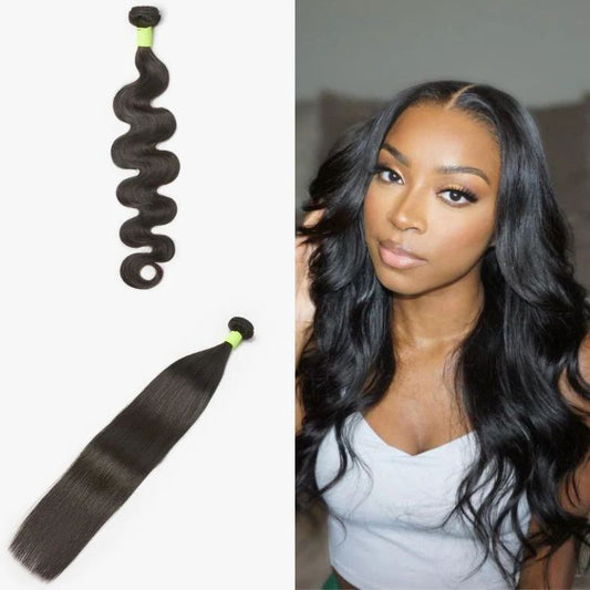 Luvme 100% human hair bundle with various textures, showcasing soft, natural hair strands in a close-up view.