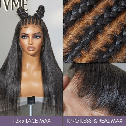 Luvme Hair PreMax 2.0 Wigs Nature Max Yaki straight 13x5 frontal HD lace C part wig with ear-to-ear coverage, glueless style.