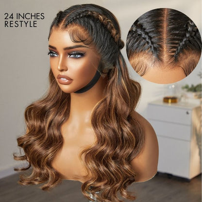 Luvme Hair PreMax 2.0 Nature Max Blonde Highlight 13x5 HD lace frontal wig with loose body wave, ear-to-ear, glueless, pre-cut lace