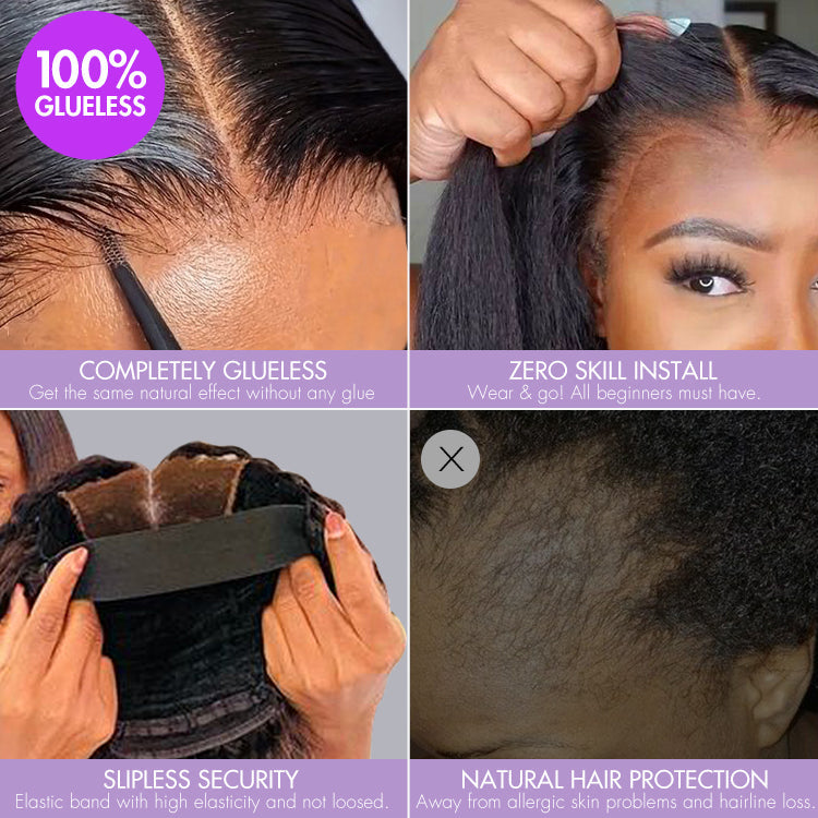 Luvme Hair ginger ombre bouncy curly glueless lace wig with short length, human hair, and minimalist HD lace for a natural look.