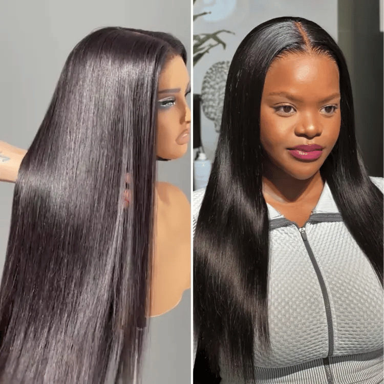 Luvme PreMax Wigs 5x5 closure wig with bone straight style, HD lace, pre-cut, plucked, bleached knots, 180% density.