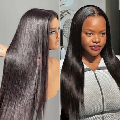 Luvme PreMax Wigs 5x5 closure wig with bone straight style, HD lace, pre-cut, plucked, bleached knots, 180% density.