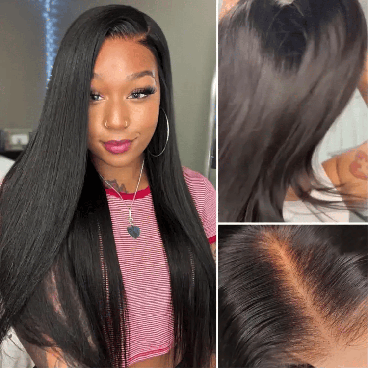 Luvme Hair PreMax 2.0 Yaki straight 13x5 frontal wig with HD lace, ear-to-ear, glueless design, natural hairline, C part style