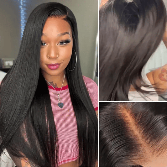 Luvme Hair PreMax 2.0 Yaki straight 13x5 frontal wig with HD lace, ear-to-ear, glueless design, natural hairline, C part style