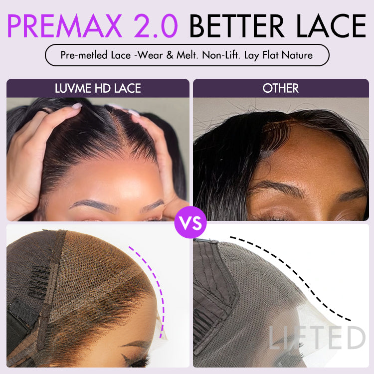 Luvme Hair PreMax 2.0 Deep Wave 13x6 HD lace frontal wig with long curly hairstyle, ear-to-ear, glueless, natural appearance