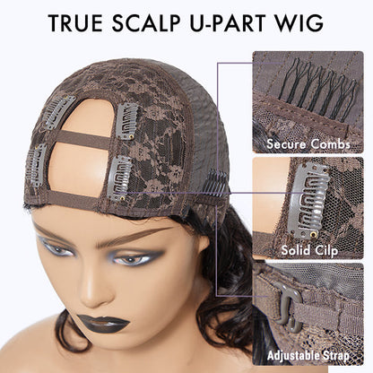 Deep wave U part human hair wig by Luvme, showing natural textured deep wave style with a U-shaped part and realistic hairline.